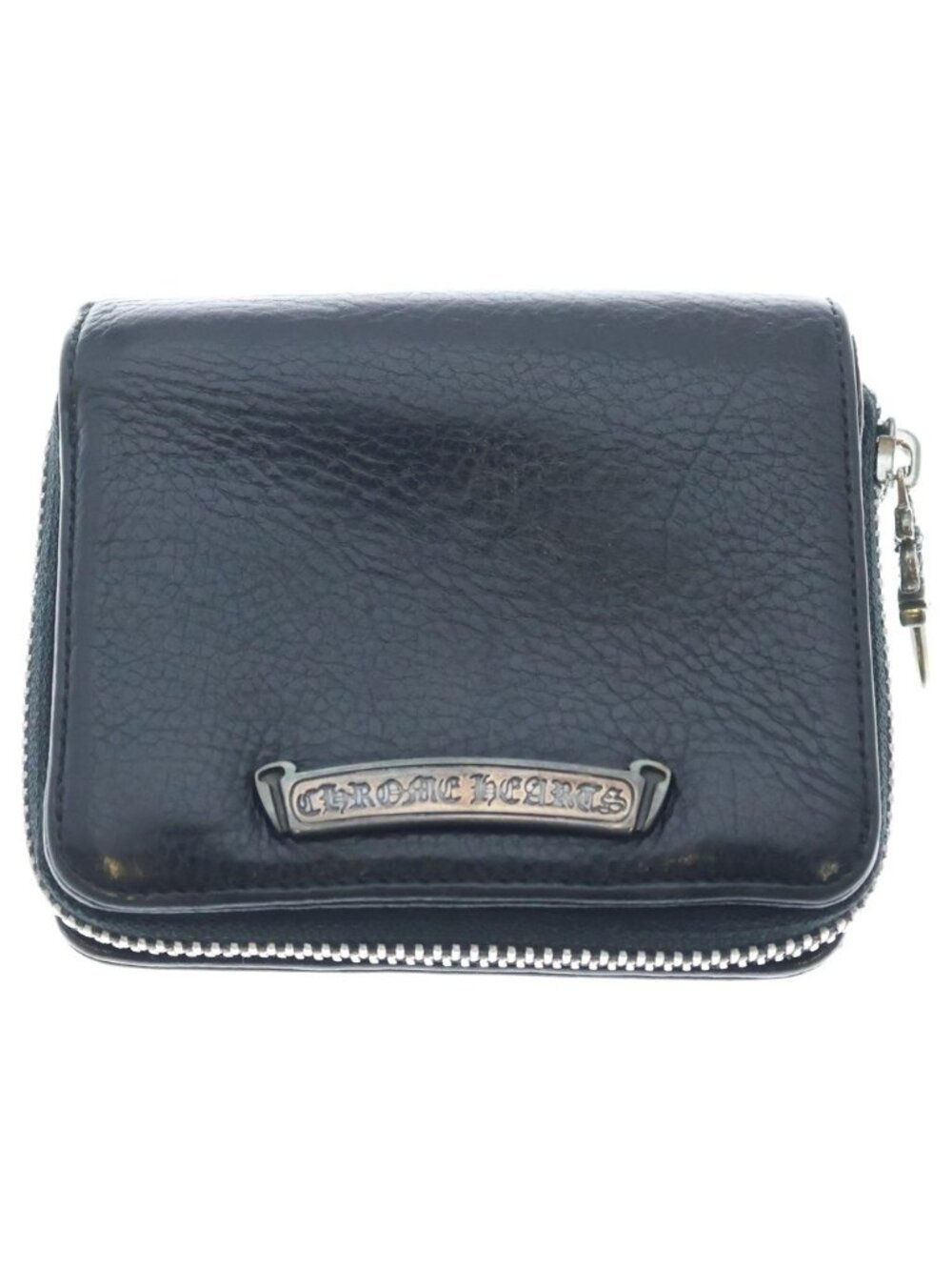 Chrome Hearts SQ Zip Bill Square Zip Leather Wallet Black